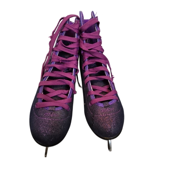 Vintage Disney Hannah Montana Ice Figure Skates Girls 6 Purple Glitter - Picture 3 of 11